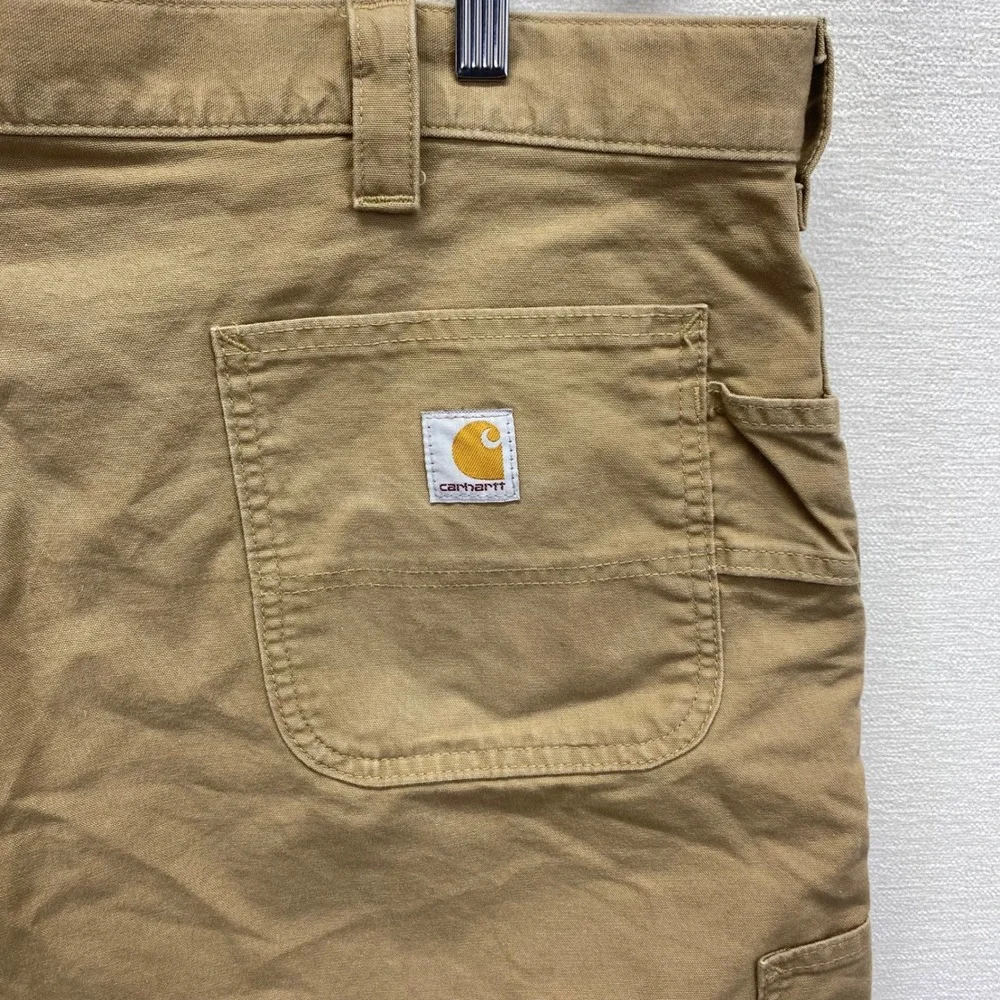 Carhartt Mens Khaki Original Fit Carpenter Shorts Size 42 Work Utility Irregular